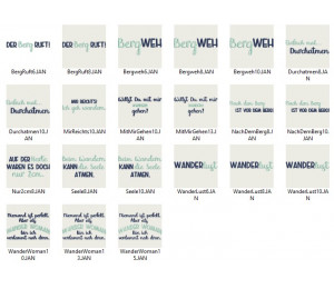 Stickserie - Hiking Wandern Sprüche